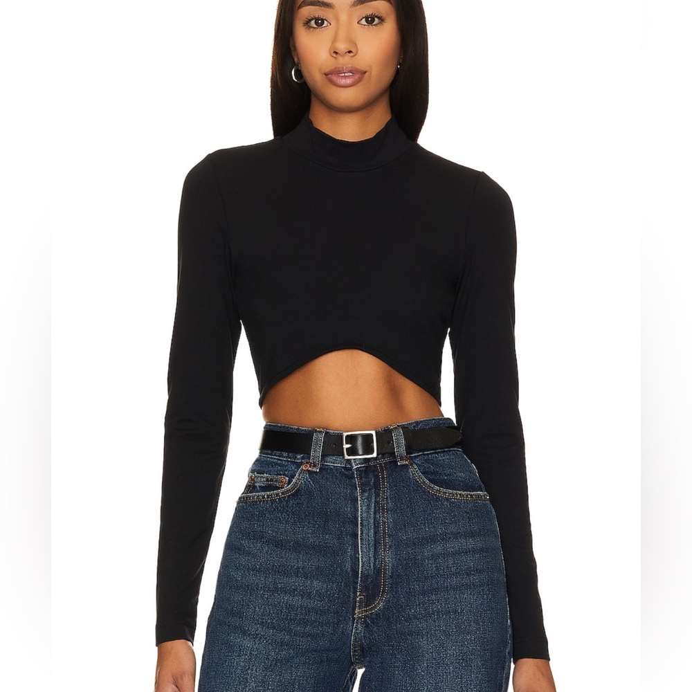 Lizzie Top in Black - Dr. Denim - black long sleeve crop top